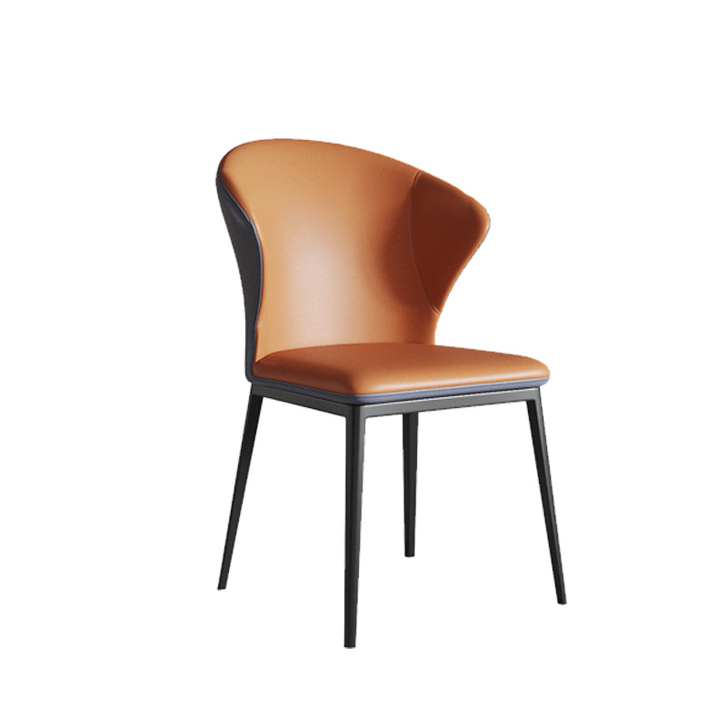 Contemporary Style Windsor Back Chair Armless Side Chairs with Metal Legs for Kitchen