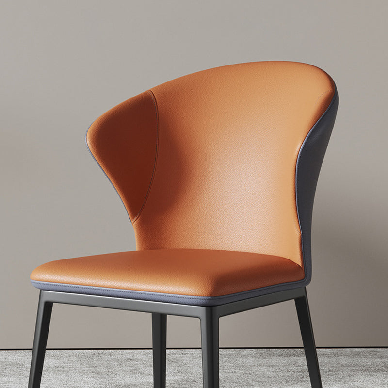 Contemporary Style Windsor Back Chair Armless Side Chairs with Metal Legs for Kitchen