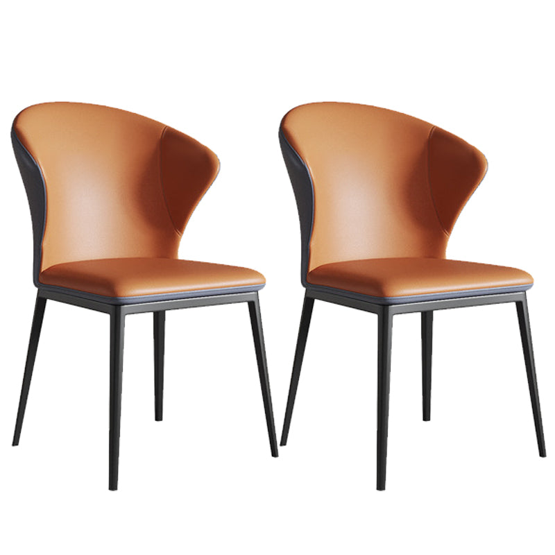 Contemporary Style Windsor Back Chair Armless Side Chairs with Metal Legs for Kitchen
