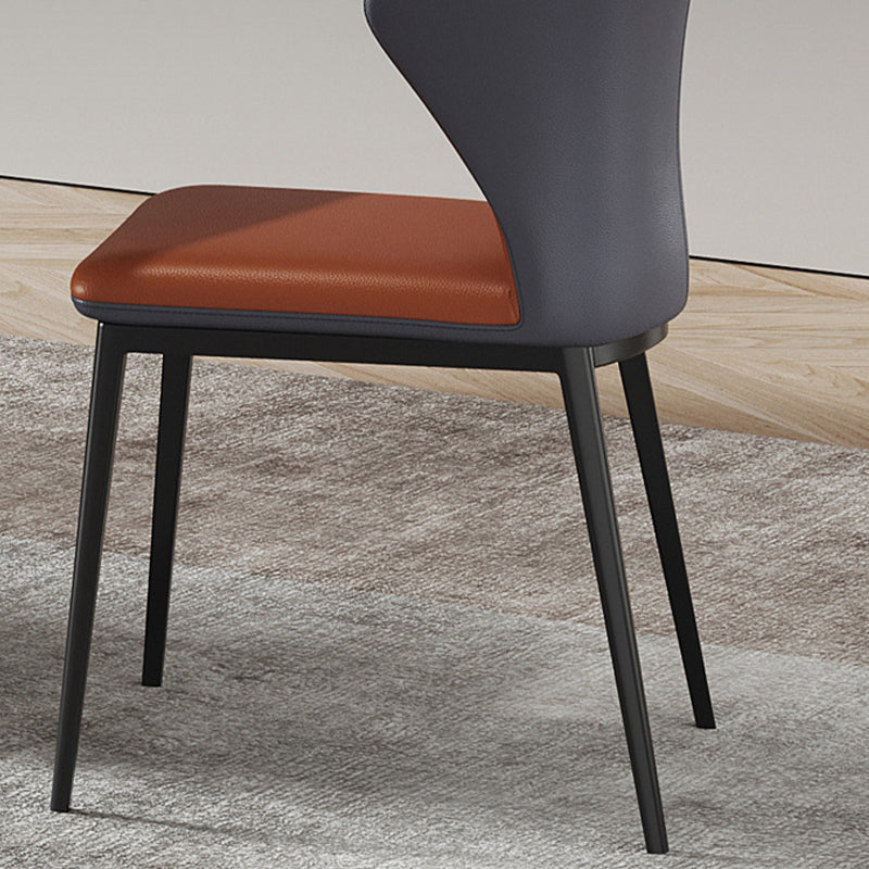 Contemporary Style Windsor Back Chair Armless Side Chairs with Metal Legs for Kitchen