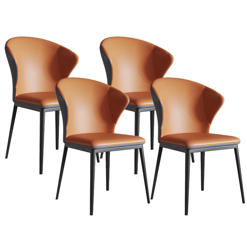 Contemporary Style Windsor Back Chair Armless Side Chairs with Metal Legs for Kitchen