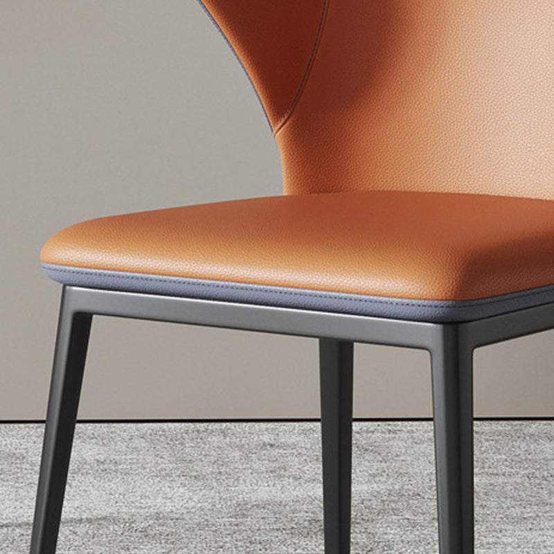 Contemporary Style Windsor Back Chair Armless Side Chairs with Metal Legs for Kitchen