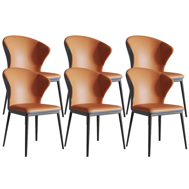 Contemporary Style Windsor Back Chair Armless Side Chairs with Metal Legs for Kitchen