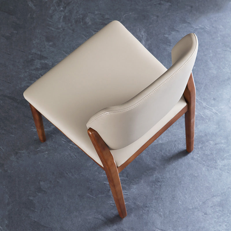 Contemporary Style Open Back Chairs Armless Side Chairs with Wood Legs for Kitchen