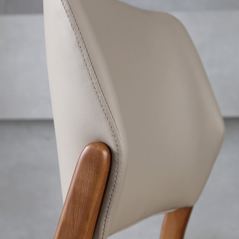 Contemporary Style Open Back Chairs Armless Side Chairs with Wood Legs for Kitchen