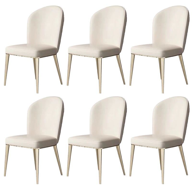 Upholstered Dining Chair Faux Leather Kitchen Dining Chair with Metal Legs