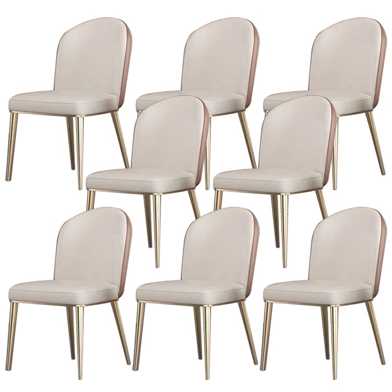 Upholstered Dining Chair Faux Leather Kitchen Dining Chair with Metal Legs