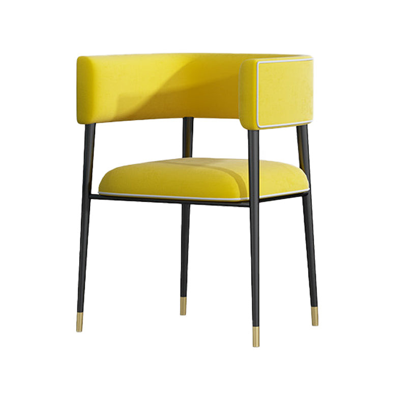 Industrial Upholstered Velvet Arm Chair Open Back Dining Chair for Home