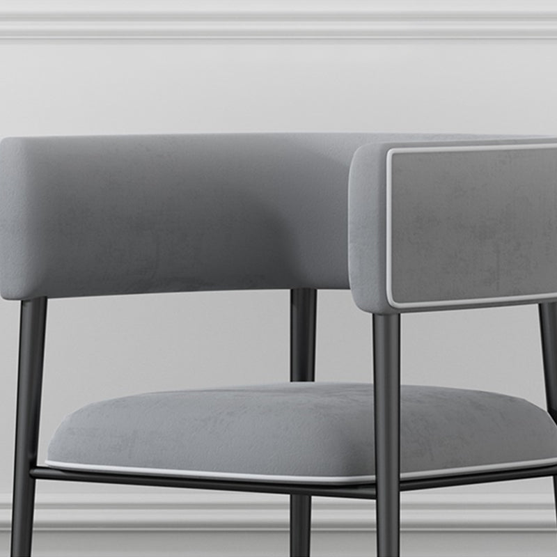 Industrial Upholstered Velvet Arm Chair Open Back Dining Chair for Home