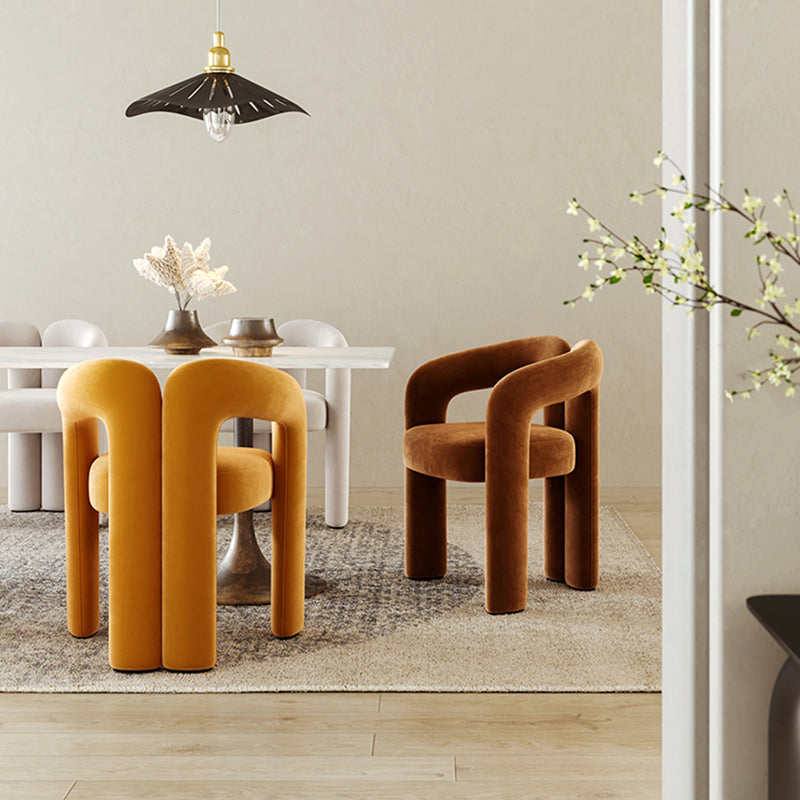 Modern Contemporary Upholstered Arm Chair Open Back Dining Chair for Dining Room