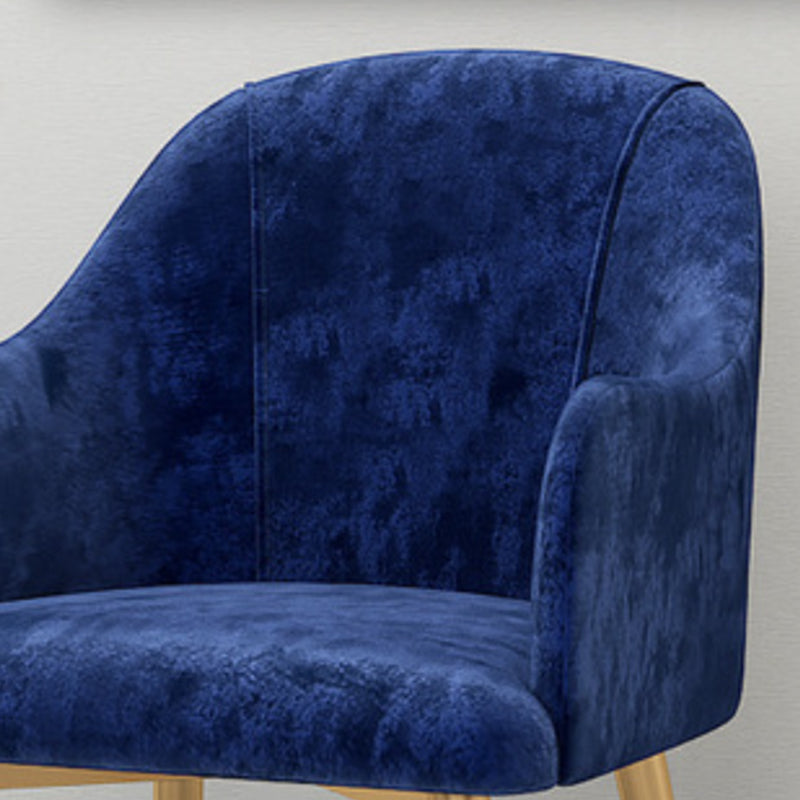 Parsons Upholstered Arm Chair Glam Gold Metal Legs Dining Chair