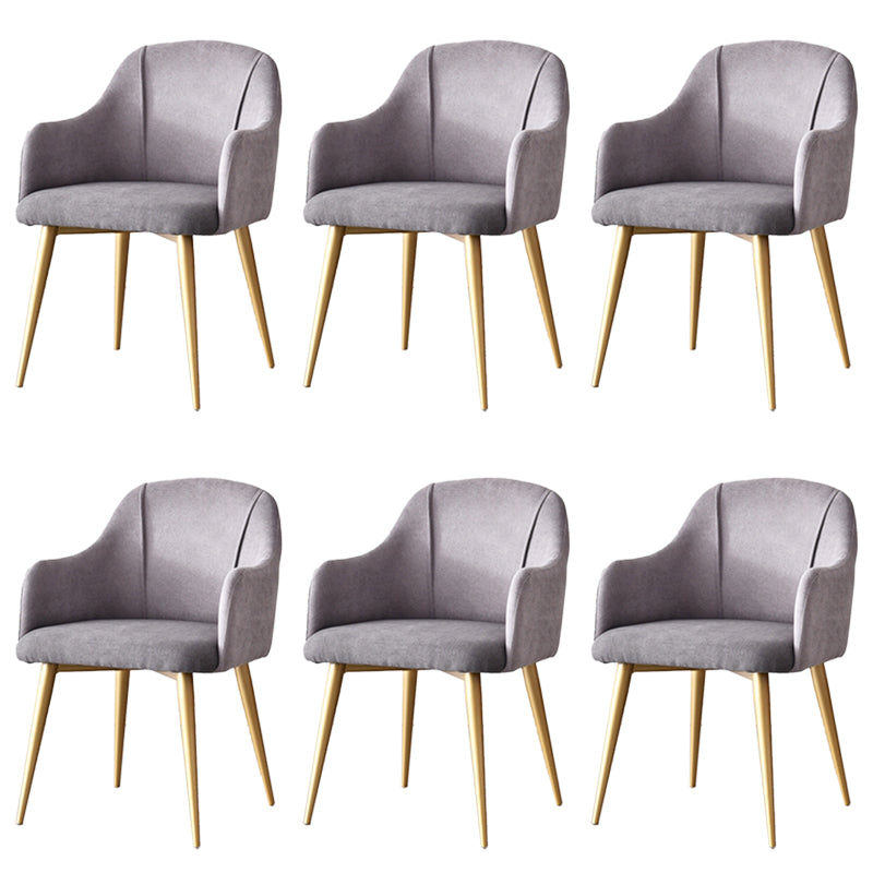 Parsons Upholstered Arm Chair Glam Gold Metal Legs Dining Chair