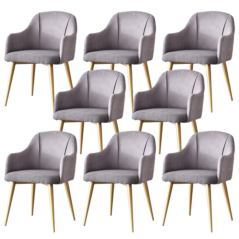 Parsons Upholstered Arm Chair Glam Gold Metal Legs Dining Chair