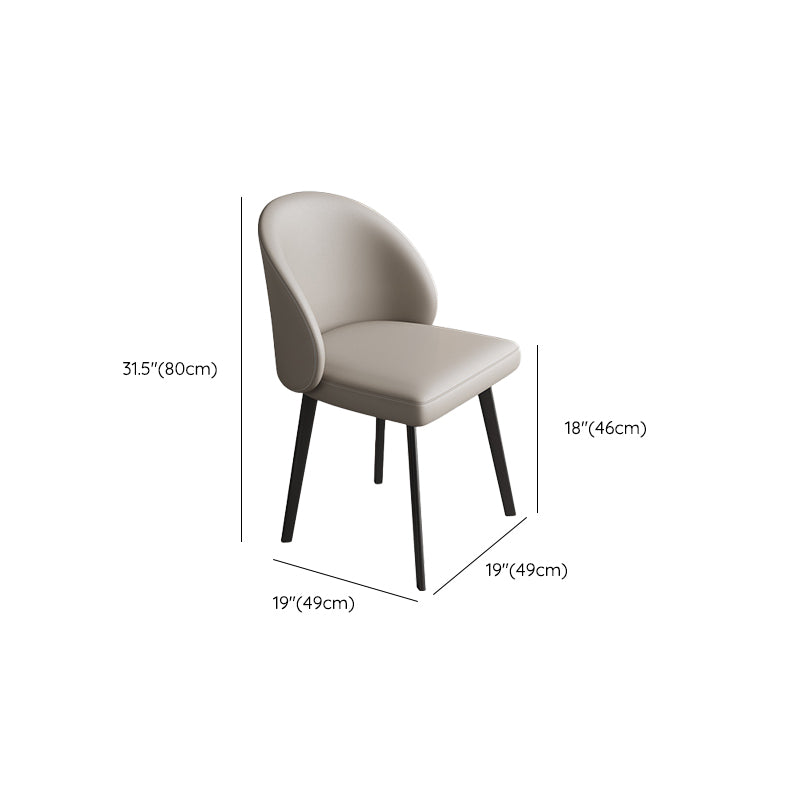 Contemporary Kitchen Dining Side Chair Upholstered Dining Chair in White