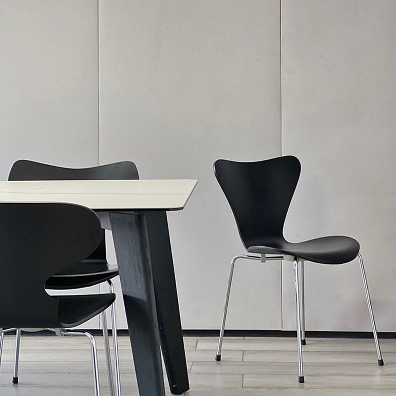 Industrial Kitchen Dining Side Chairs Armless Dining Chairs with Metal Legs