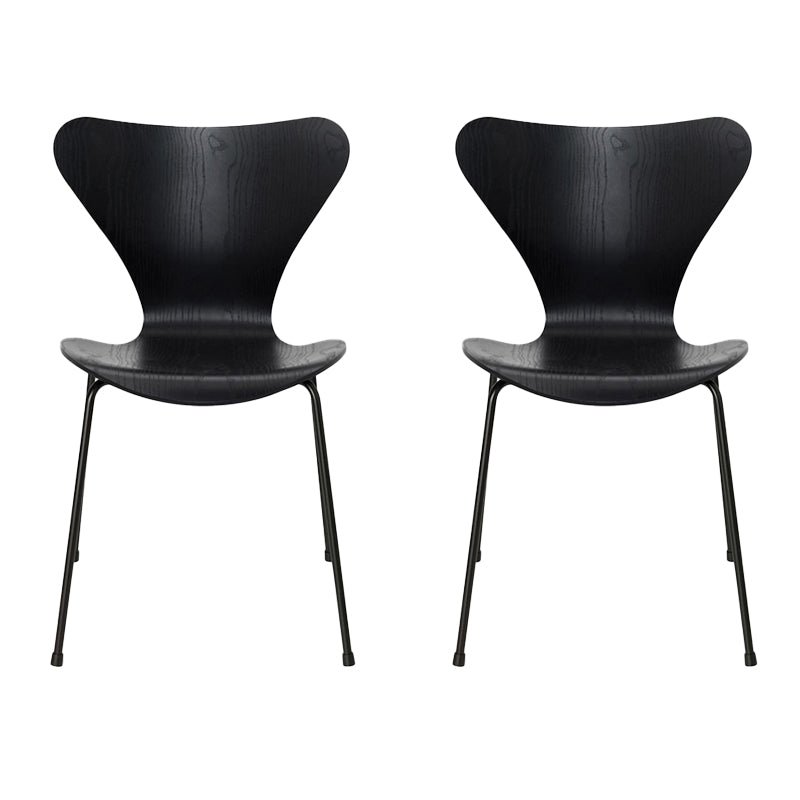 Industrial Kitchen Dining Side Chairs Armless Dining Chairs with Metal Legs