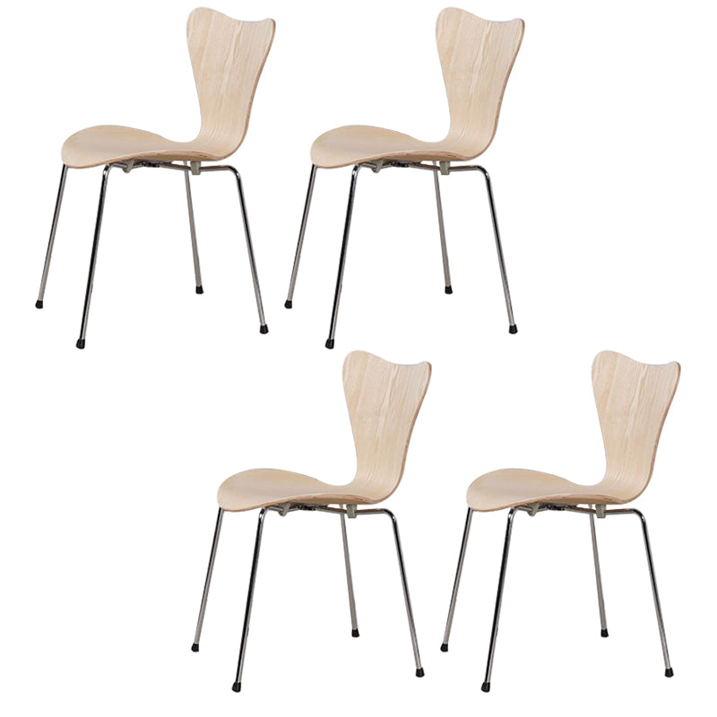 Industrial Kitchen Dining Side Chairs Armless Dining Chairs with Metal Legs