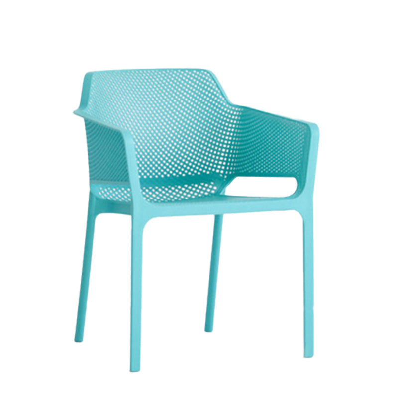 Plastic Stacking Dining Armchair Glam Indoor-Outdoor Dining Room Chair