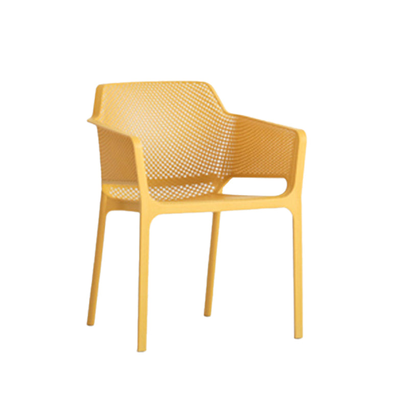 Plastic Stacking Dining Armchair Glam Indoor-Outdoor Dining Room Chair