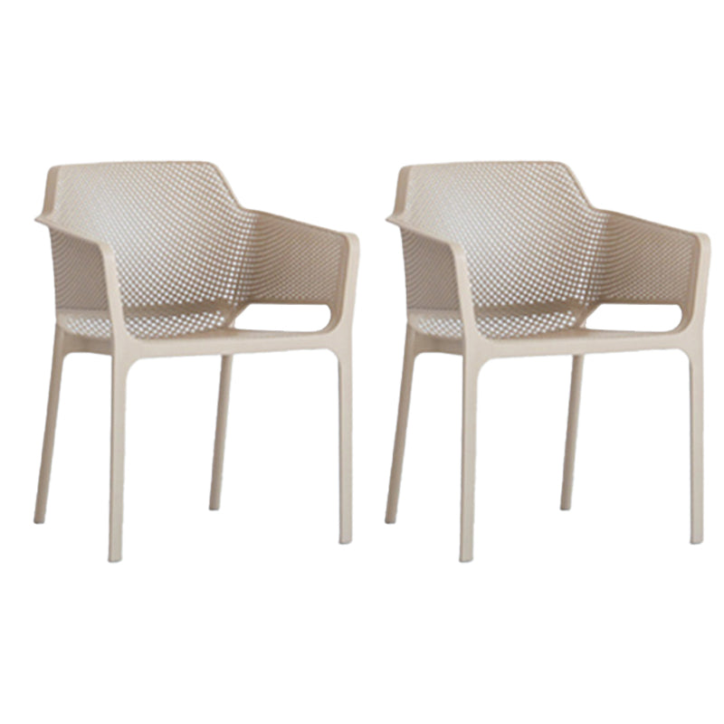 Plastic Stacking Dining Armchair Glam Indoor-Outdoor Dining Room Chair