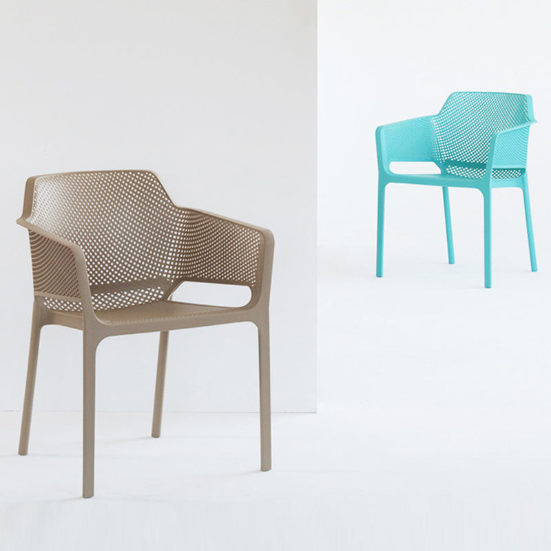 Plastic Stacking Dining Armchair Glam Indoor-Outdoor Dining Room Chair