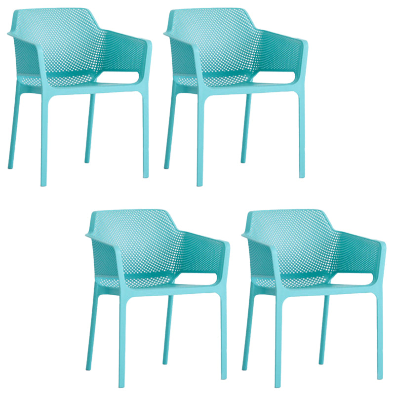 Plastic Stacking Dining Armchair Glam Indoor-Outdoor Dining Room Chair