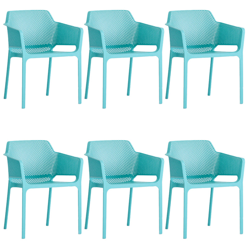 Plastic Stacking Dining Armchair Glam Indoor-Outdoor Dining Room Chair