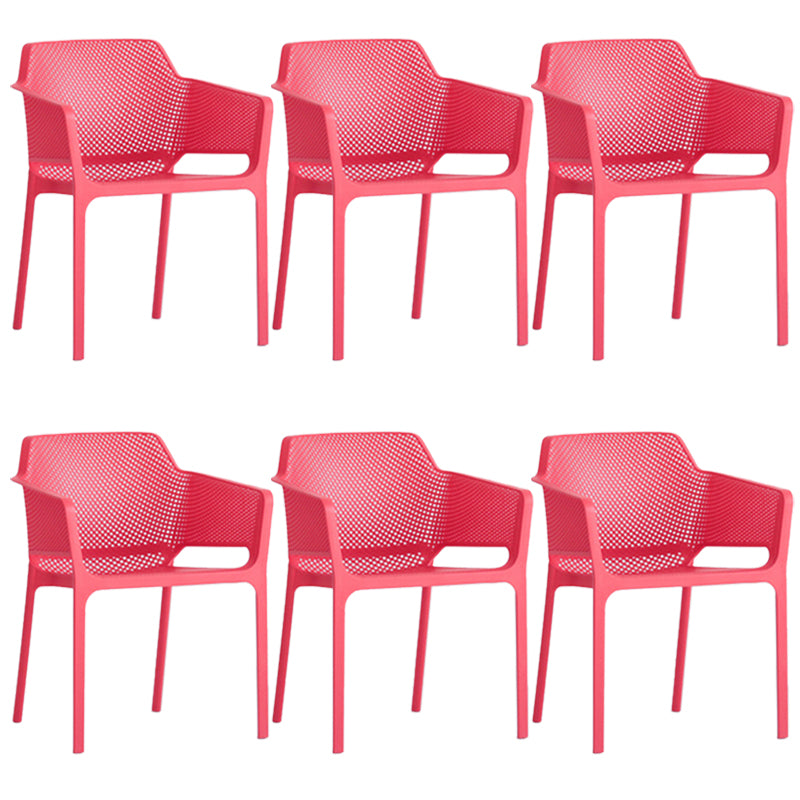 Plastic Stacking Dining Armchair Glam Indoor-Outdoor Dining Room Chair