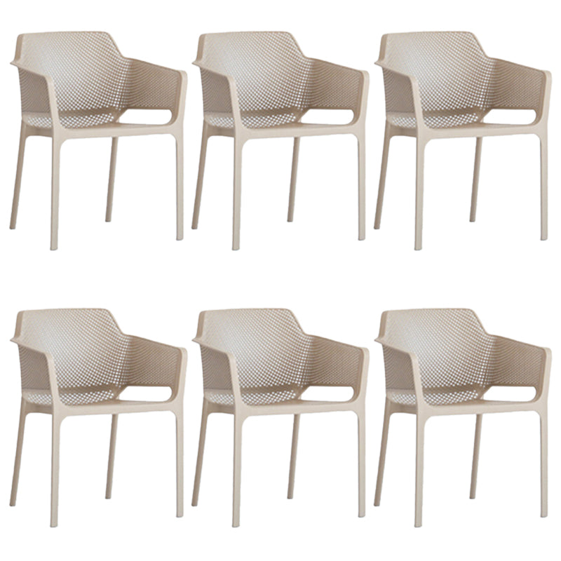 Plastic Stacking Dining Armchair Glam Indoor-Outdoor Dining Room Chair