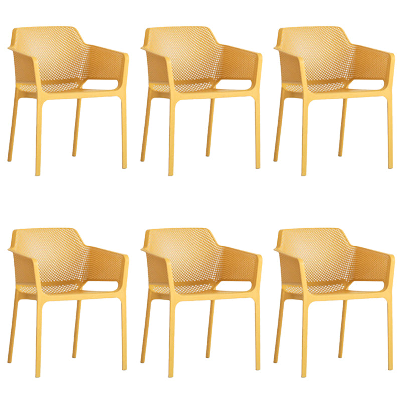 Plastic Stacking Dining Armchair Glam Indoor-Outdoor Dining Room Chair