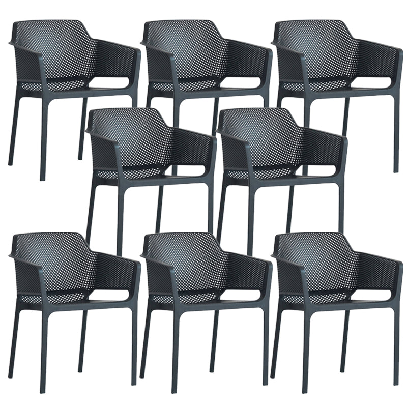 Plastic Stacking Dining Armchair Glam Indoor-Outdoor Dining Room Chair