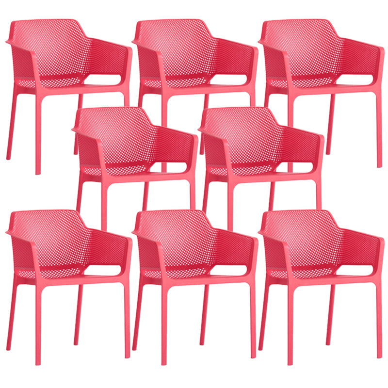 Plastic Stacking Dining Armchair Glam Indoor-Outdoor Dining Room Chair