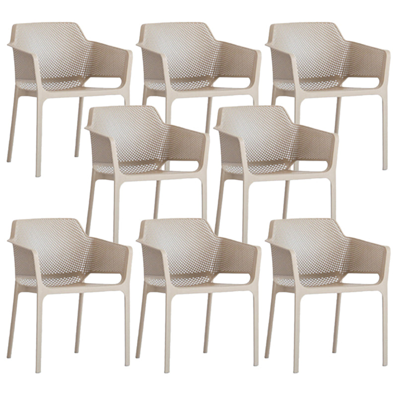 Plastic Stacking Dining Armchair Glam Indoor-Outdoor Dining Room Chair