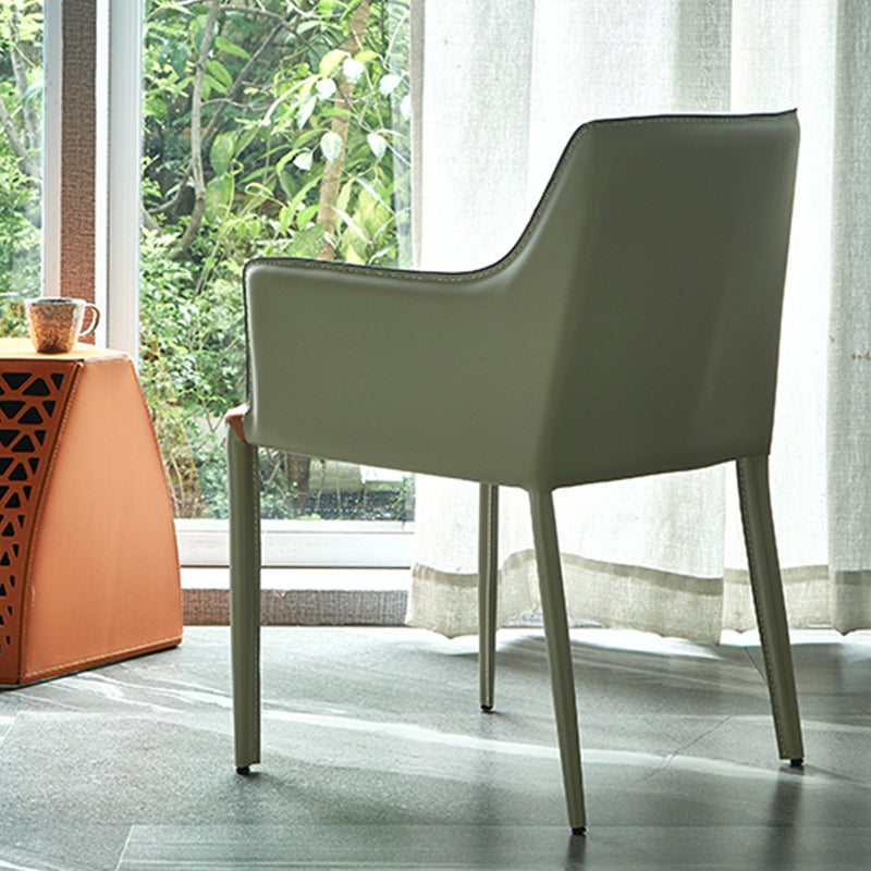 Contemporary Parsons Upholstered Chair Faux Leather Dining Chair for Home