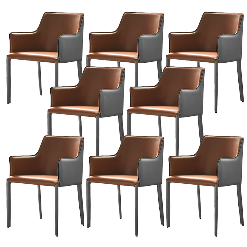 Contemporary Parsons Upholstered Chair Faux Leather Dining Chair for Home