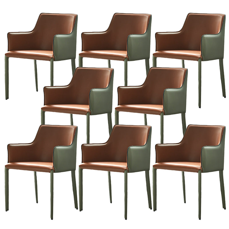 Contemporary Parsons Upholstered Chair Faux Leather Dining Chair for Home