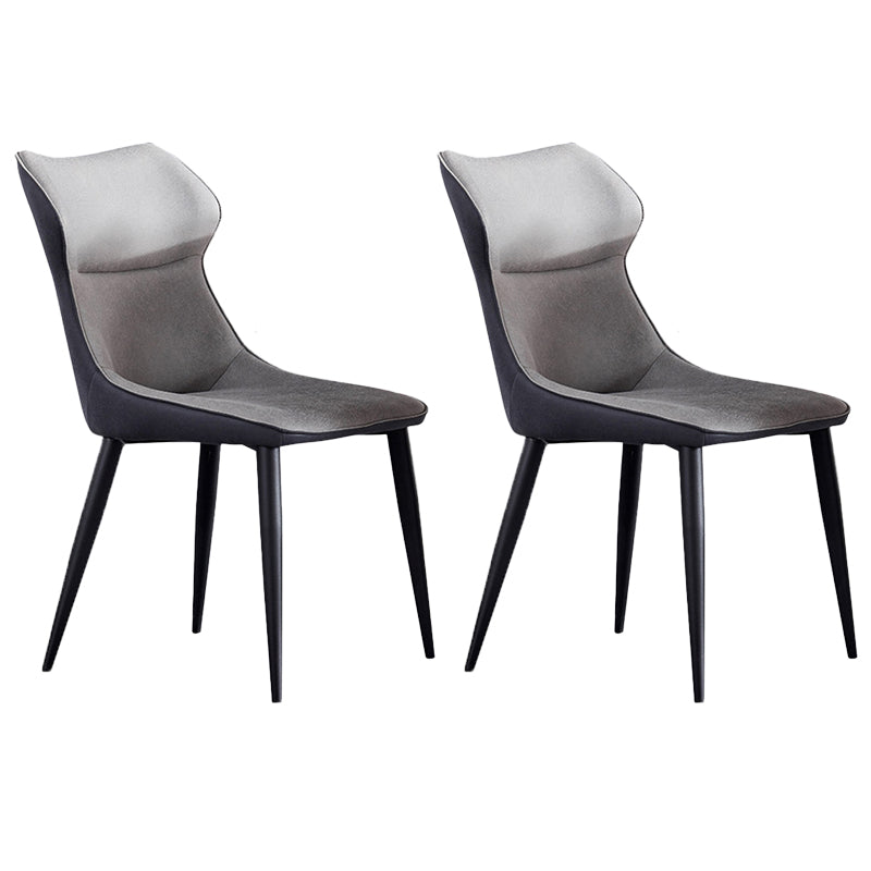 Wingback Side Chair Contemporary Faux Leather Kitchen Dining Chair