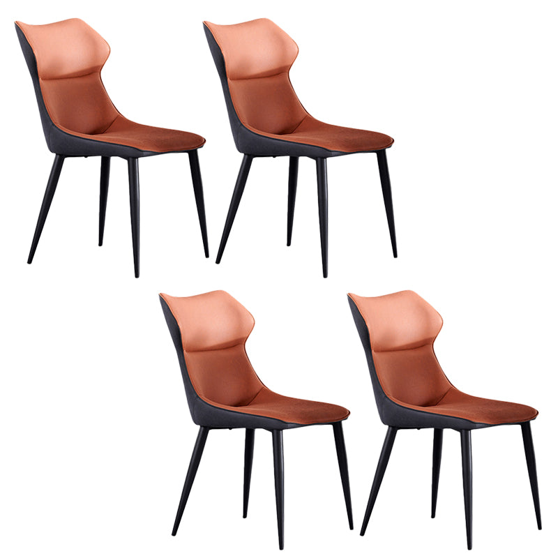 Wingback Side Chair Contemporary Faux Leather Kitchen Dining Chair