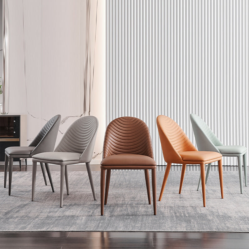 Faux Leather Dining Chair Parsons Upholstered Chair for Dining Room