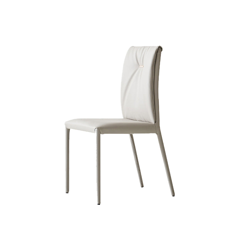 Glam Faux Leather Side Chair Upholstered Armless Dining Chairs