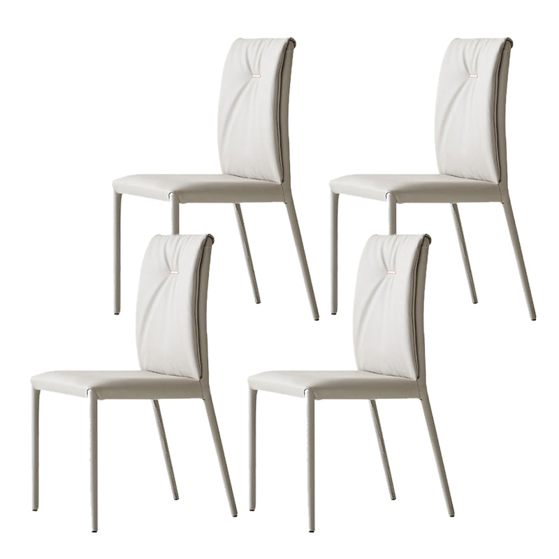 Glam Faux Leather Side Chair Upholstered Armless Dining Chairs