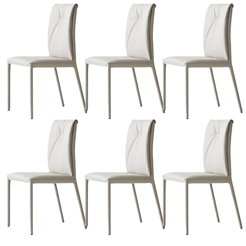 Glam Faux Leather Side Chair Upholstered Armless Dining Chairs