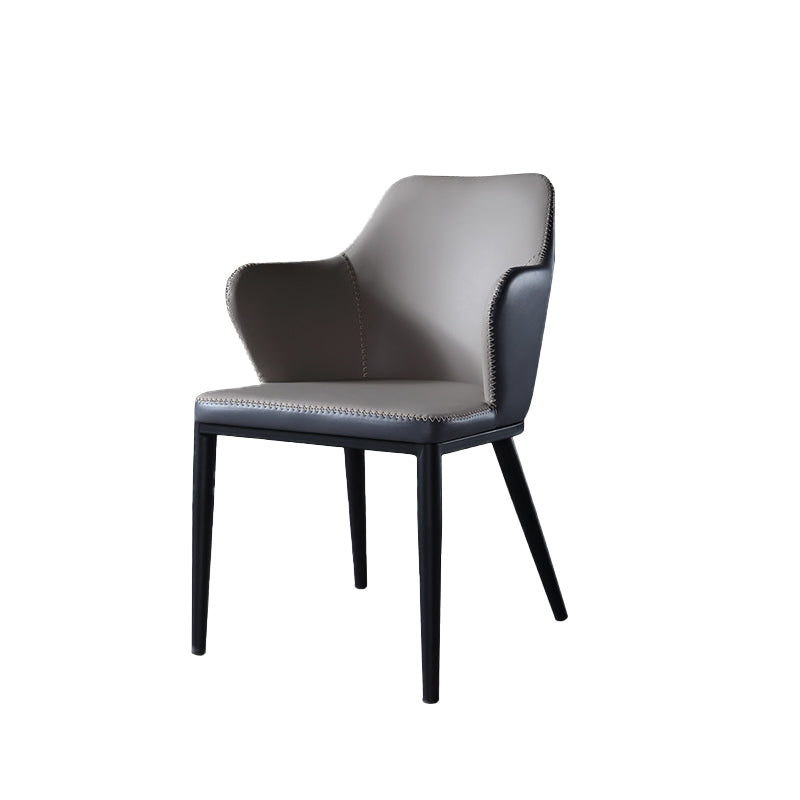 Contemporary Kitchen Dining Chairs Faux Leather Side Chairs in Grey