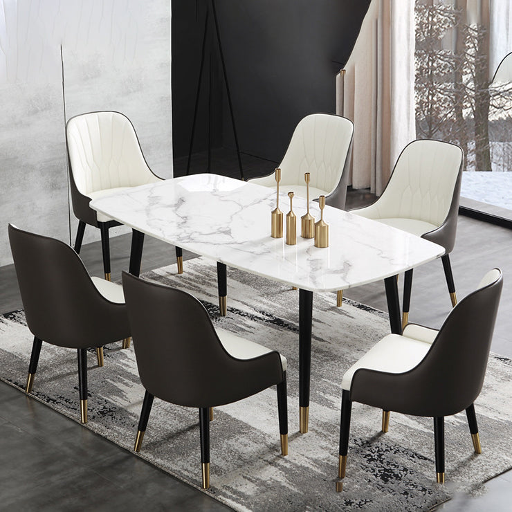 Glam Kitchen Dining Chairs Faux Leather Side Chairs for Kitchen