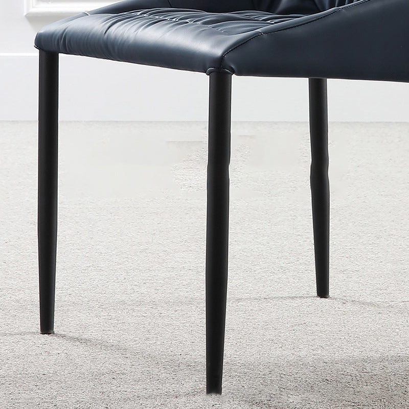 Contemporary Kitchen Dining Chairs Faux Leather Side Chairs in Blue