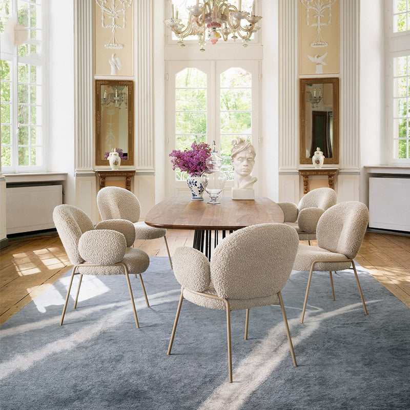 Contemporary Kitchen Dining Chairs Upholstered Side Chairs with Metal Base