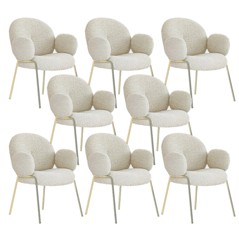 Contemporary Kitchen Dining Chairs Upholstered Side Chairs with Metal Base