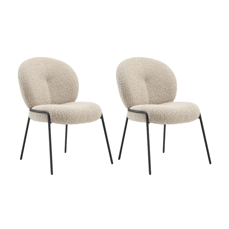 Contemporary Kitchen Dining Chairs Upholstered Side Chairs with Metal Base