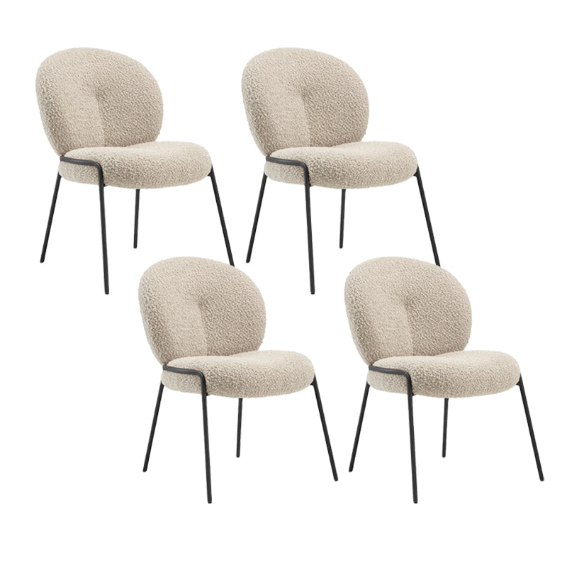 Contemporary Kitchen Dining Chairs Upholstered Side Chairs with Metal Base
