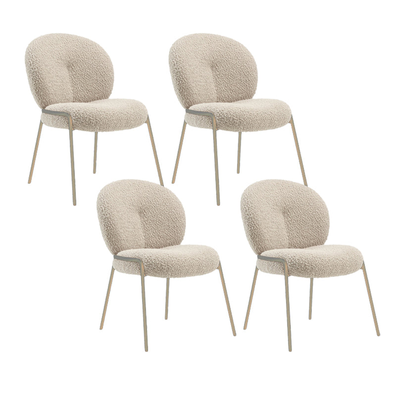 Contemporary Kitchen Dining Chairs Upholstered Side Chairs with Metal Base